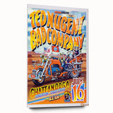 Ted Nugent & Bad Company Poster – Retro Motorcycle Wall Art