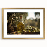 Mediterranean Olive Oil Art – Rustic Kitchen Still Life Print