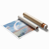 Extra large rolled print featuring a serene Namibian landscape with soft pastel colors, ideal for classy bathroom wall art.