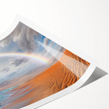 Extra large rolled print of a Namibian landscape, featuring muted earth tones and line art flowers.