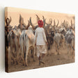 Large canvas print of a vibrant Indian landscape in rich green and blue tones, suitable for kitchen wall art.