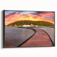 Black and white landscape art painting of Albanian scenery on framed canvas, suitable for bedroom wall decor.