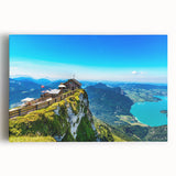 Black and white wall art featuring a panoramic view of an Austrian landscape on stretched canvas, ideal for kitchen wall art.