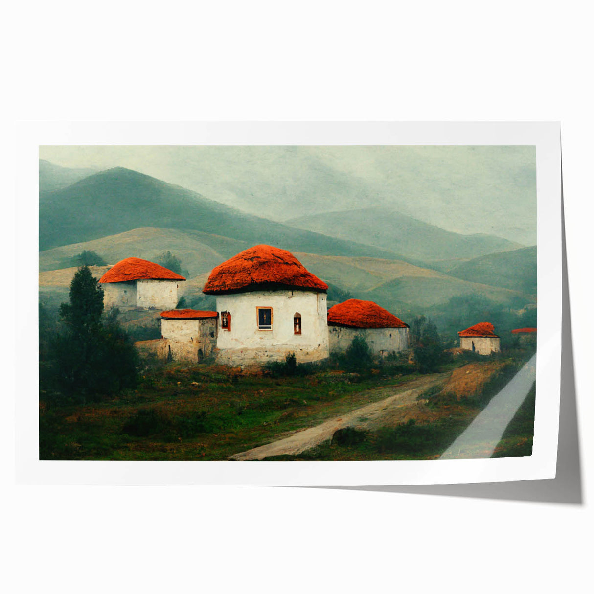Extra large rolled print depicting a vibrant floral scene in Bulgaria.