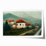 Extra large rolled print depicting a vibrant floral scene in Bulgaria.