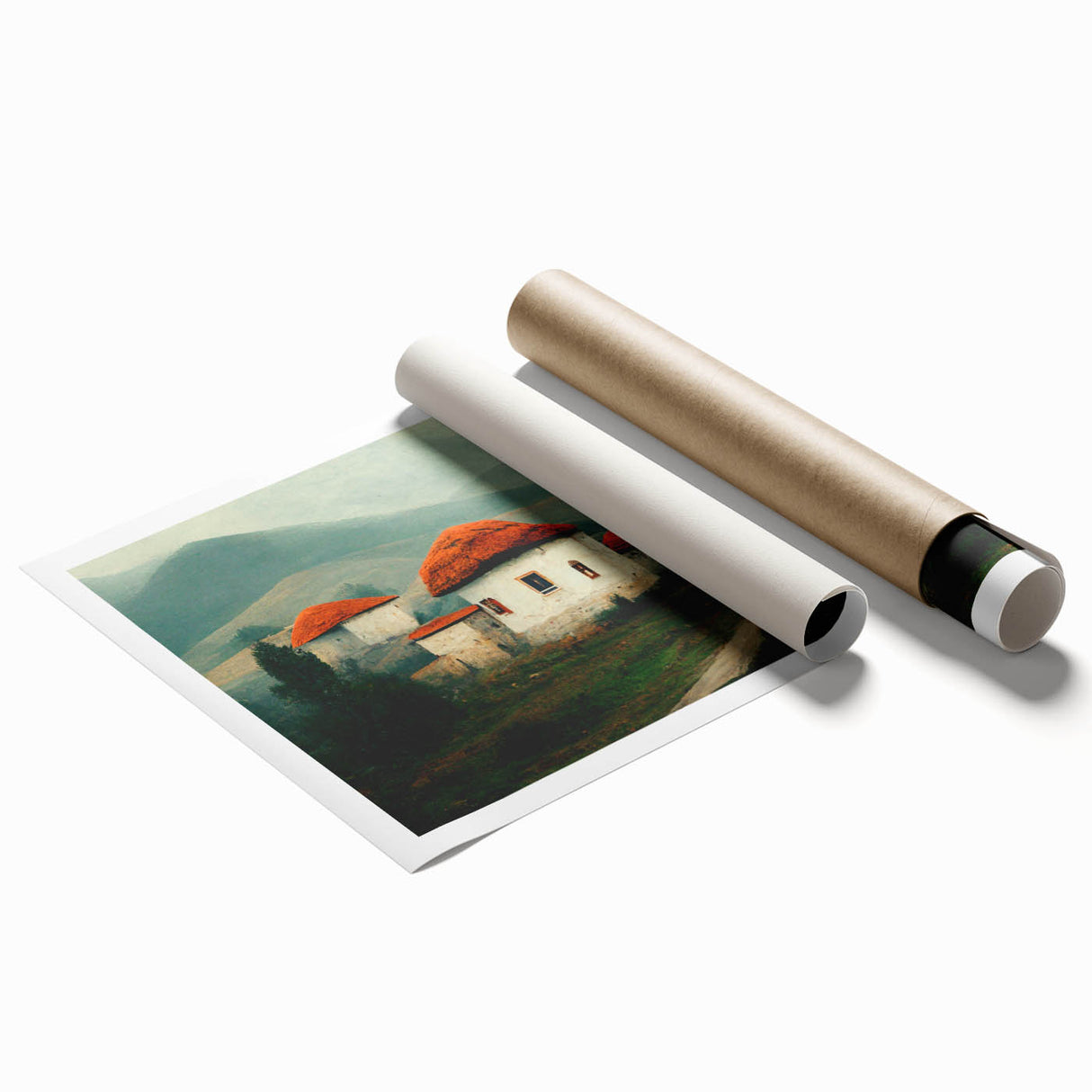 Extra large rolled print of a Bulgarian landscape with vibrant floral elements.
