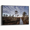 Black and white landscape art of a European city on framed canvas, ideal for bedroom decor.