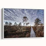 Vintage poster art of a European Estonia scenery on framed canvas, featuring colorful art in extra large size.