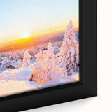 Framed canvas featuring a textured, colorful abstract design with dominant black tones, ideal for living room decor.