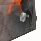 Large abstract wall art of a European Icelandic landscape in muted gray and blue tones, acrylic glass.