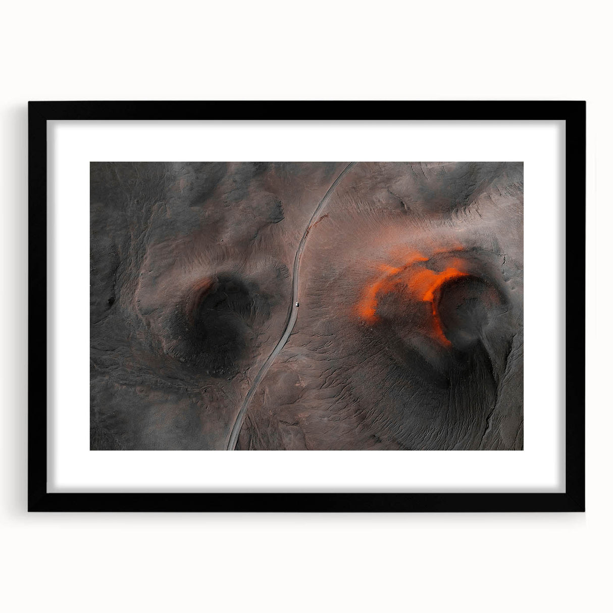 Extra large framed abstract print of a colorful Icelandic landscape, ideal for living room decor.