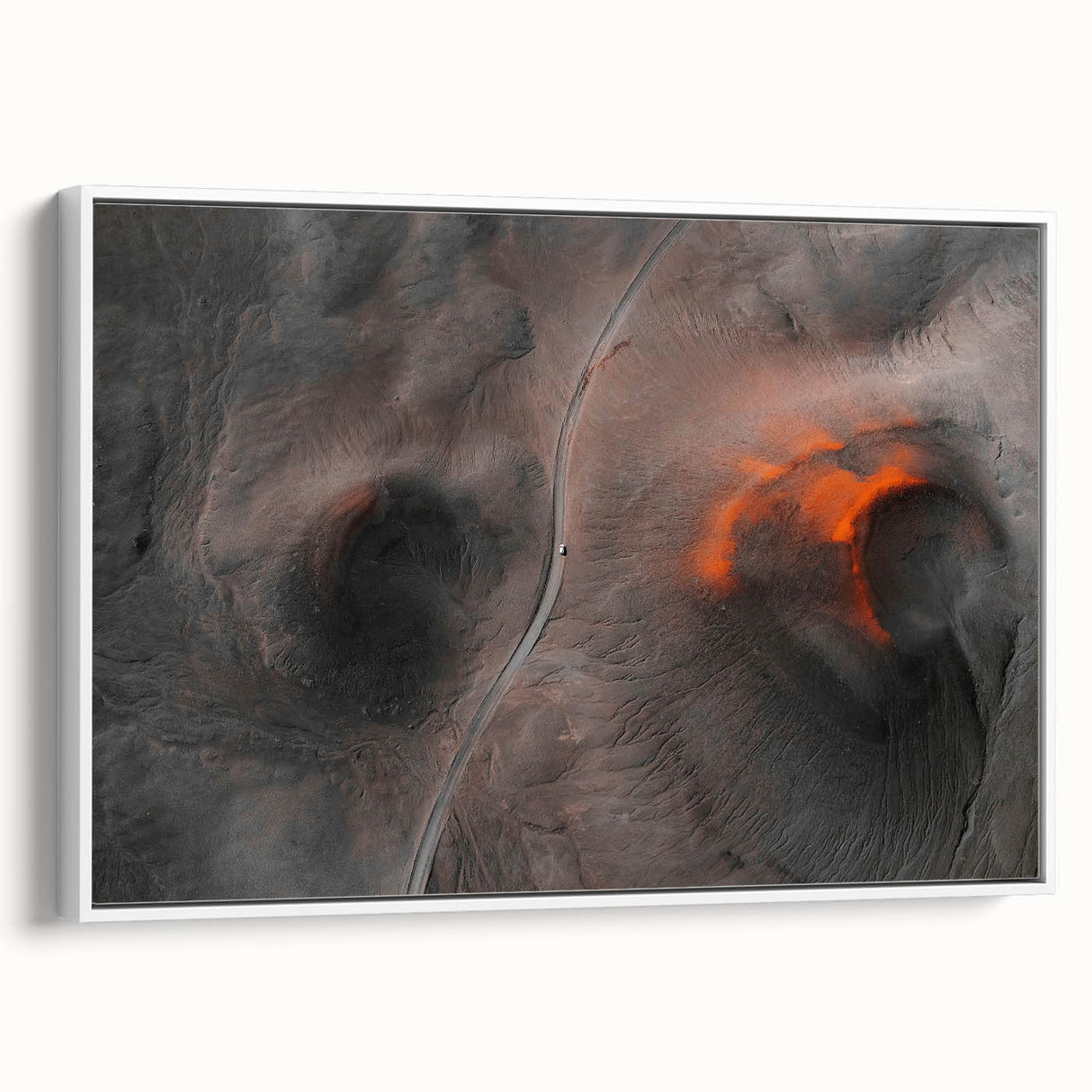 Vintage poster art of an Icelandic landscape on extra large framed canvas.