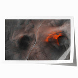 Rolled print of a serene Icelandic landscape with muted green and blue tones, suitable as art wall for dining room.