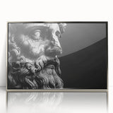 Large art print of Rome's scenery in acrylic with silver frame, featuring mid-century modernist style.