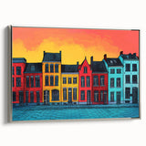 Landscape art painting of a European scenery in Poland on framed canvas.