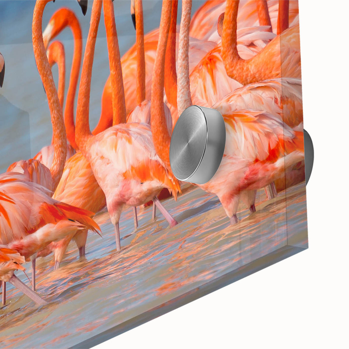 Large abstract wall art depicting the Yucatan scenery in mid-century modernist style on acrylic glass.