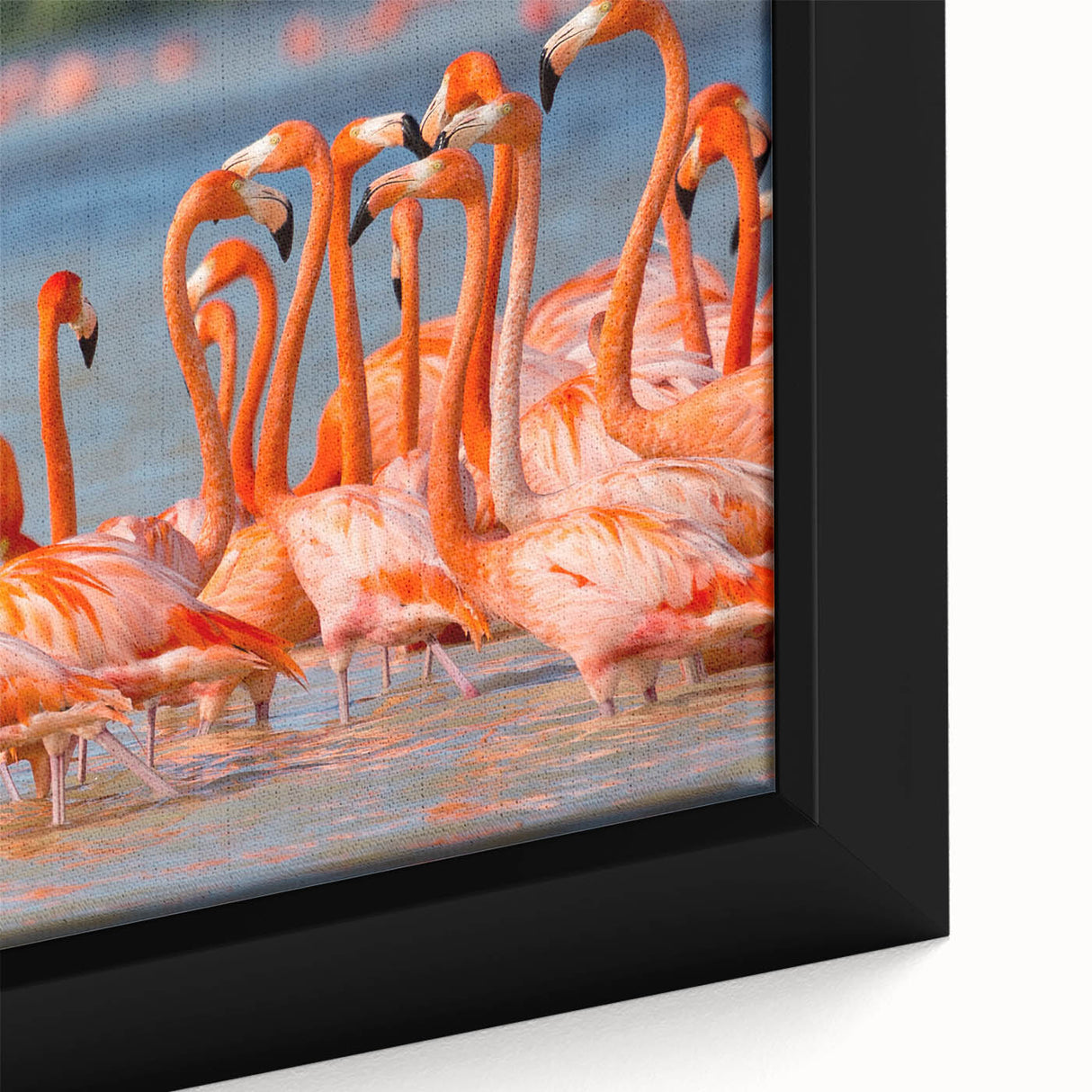 Framed canvas depicting a textured scene of Yucatan, Mexico in black with colorful accents, ideal for living room decor.