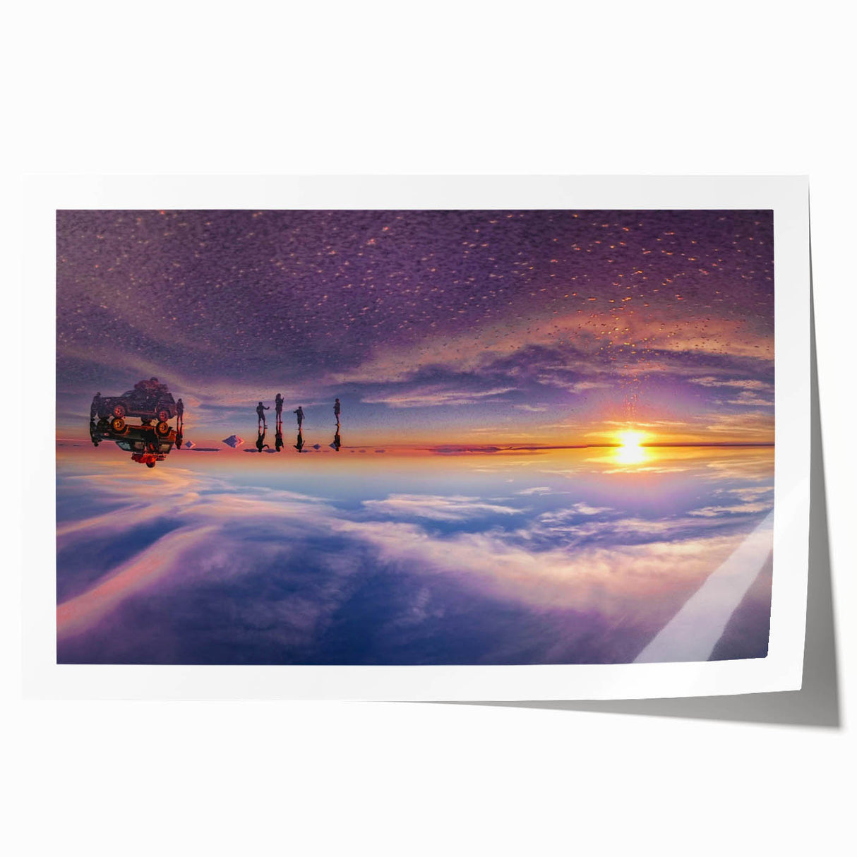 Extra large rolled print of a Bolivian landscape with vibrant greens and blues, ideal for art wall dining room.