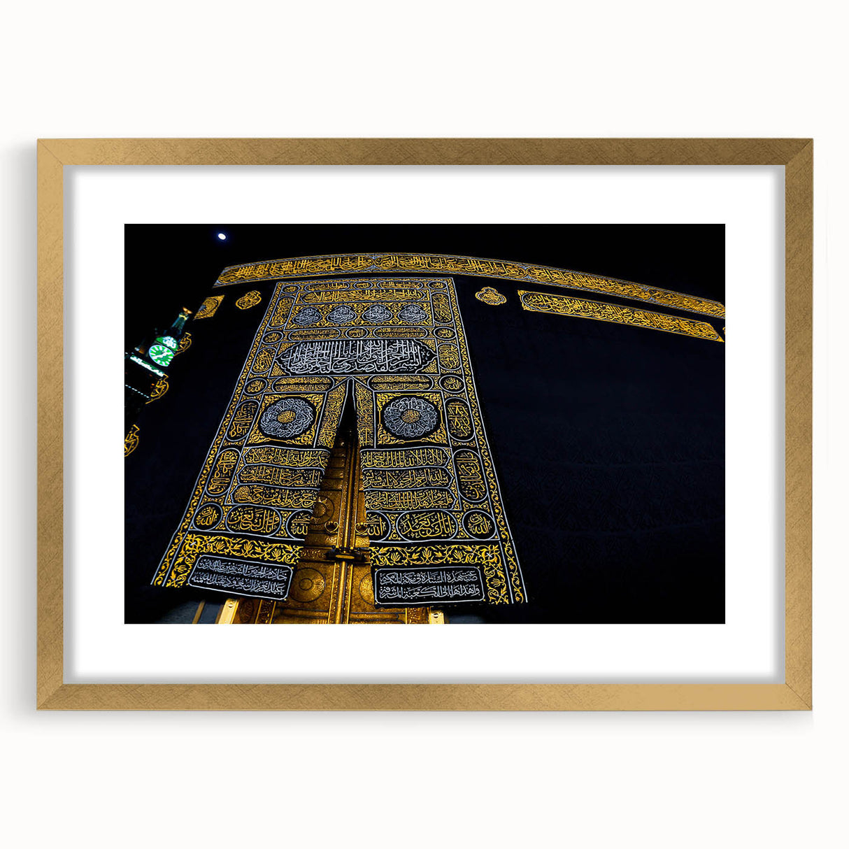 Abstract art print of an Alabama landscape in textured gold frame, using muted earth tones.