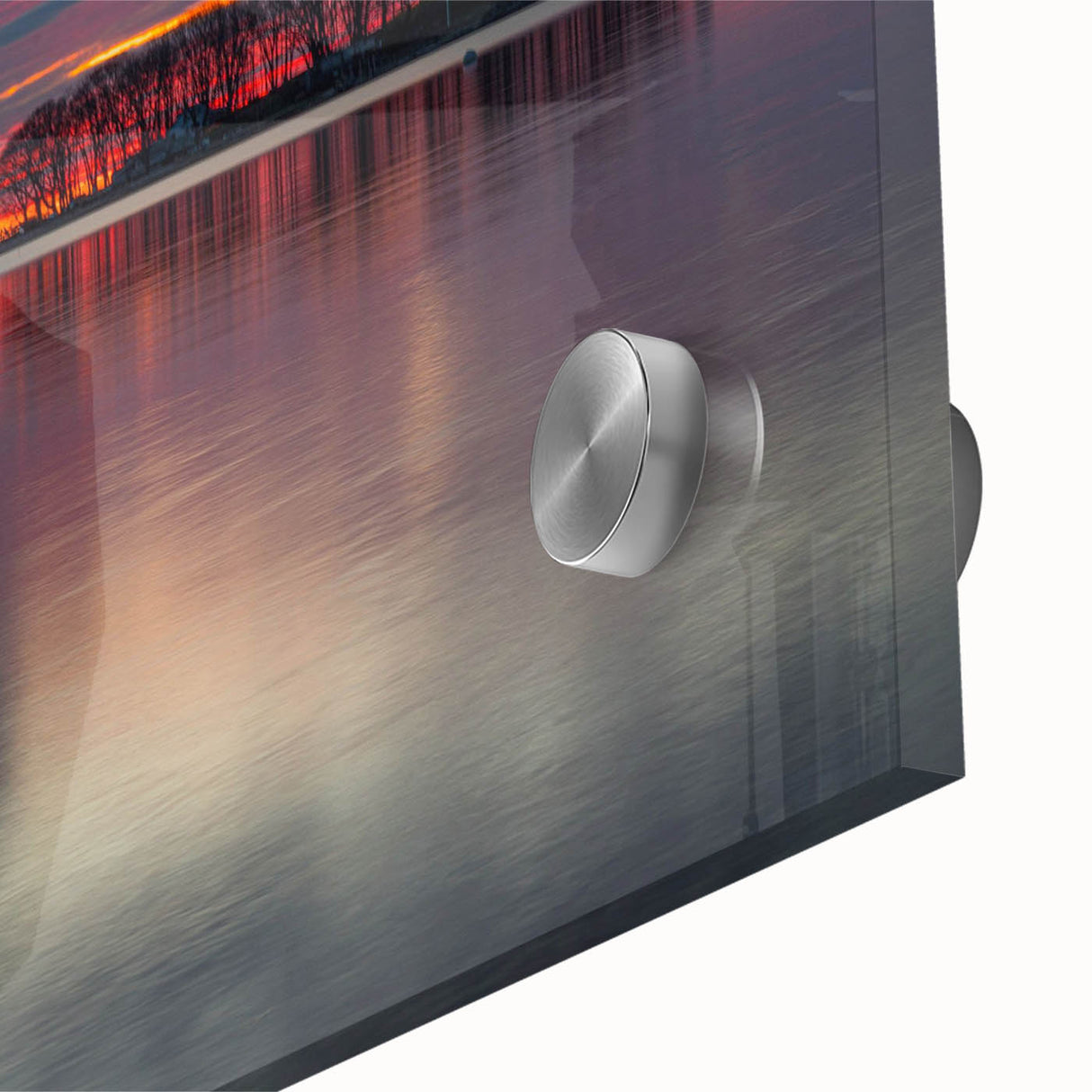 Large abstract wall art depicting a Connecticut scenery in muted earth tones on acrylic glass.