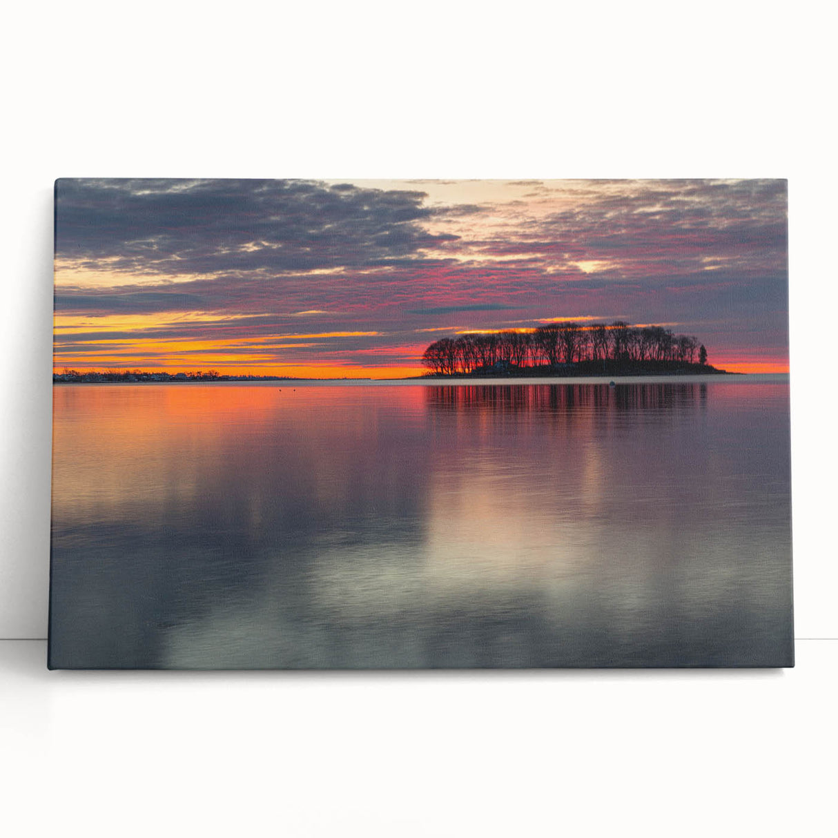 Black and white stretched canvas depicting Connecticut scenery, ideal for kitchen wall art or bedroom ambiance.