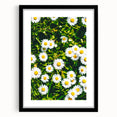 Extra large abstract art print featuring a textured, colorful design with vibrant spring hues on a framed black mat.