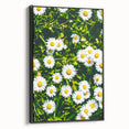 Black and white vintage poster art of a spring landscape on framed canvas, ideal for bedroom decor.