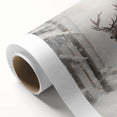Art Deco poster featuring a winter scene with cool blue and white tones on rolled canvas, ideal for nursery wall art.