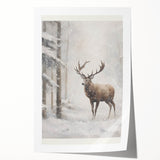 Extra large rolled print depicting winter floral art in muted blue and gray tones.