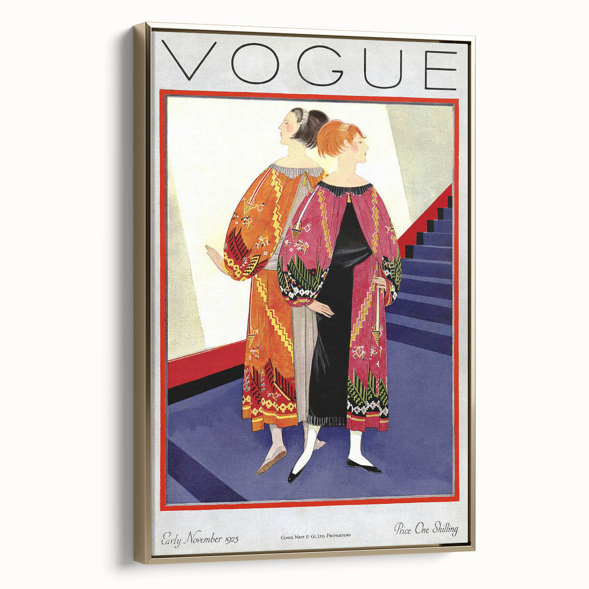 1925 Art Deco Vogue Fashion Print - Embroidered Coats Wall Art