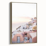 Framed canvas featuring a vintage landscape painting in muted earth tones, ideal for bedroom wall art.
