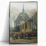Large art print of Van Gogh-inspired abstract in silver frame, using vibrant colors, ideal for modern nursery wall art.