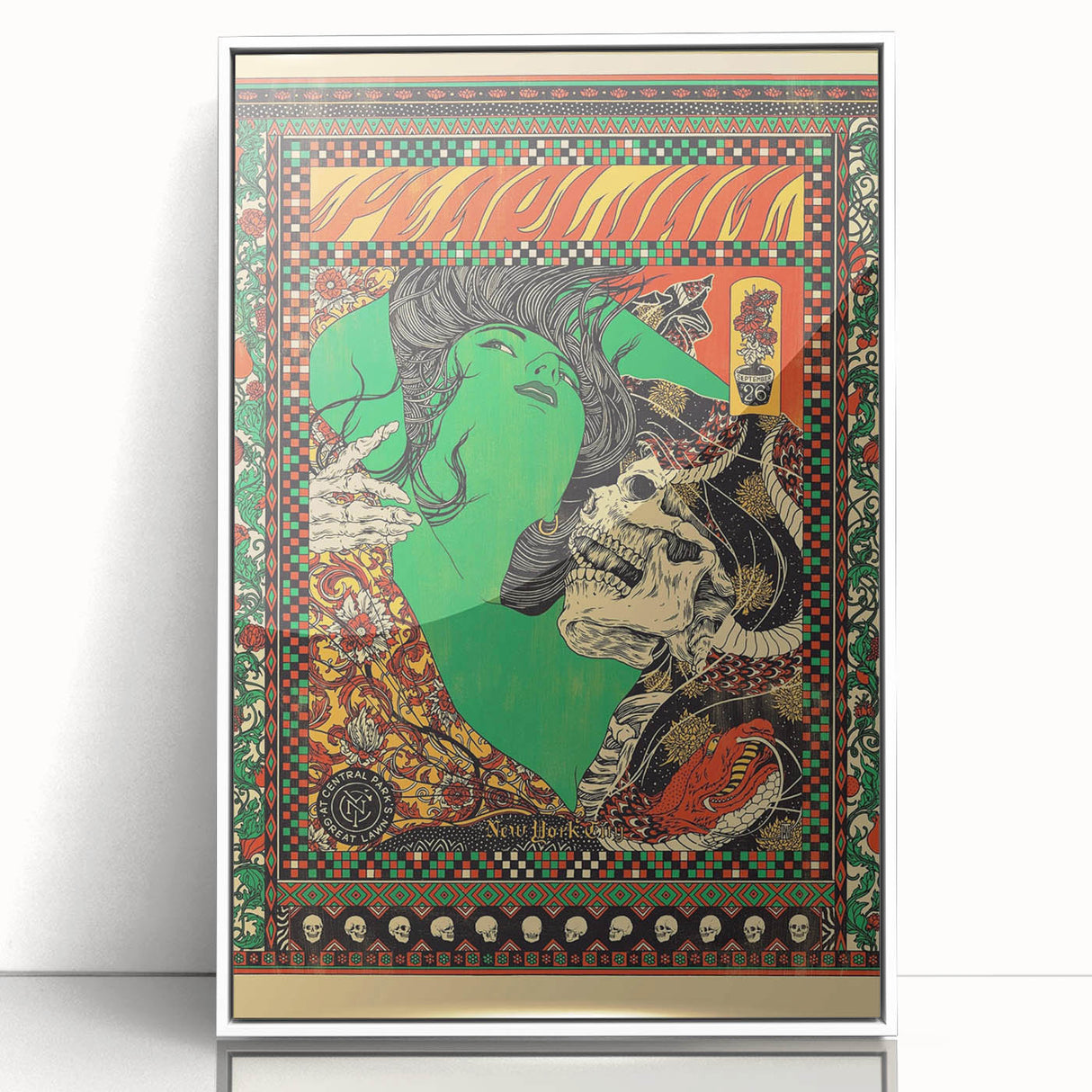 Pearl Jam Concert Poster - Retro Rock Art with Bold Illustrations