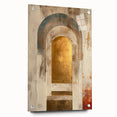 Custom Dining Room Wall Decor – Gold & Beige Arch Abstract