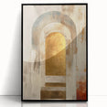 Custom Dining Room Wall Decor – Gold & Beige Arch Abstract