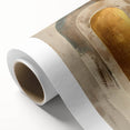 Custom Dining Room Wall Decor – Gold & Beige Arch Abstract