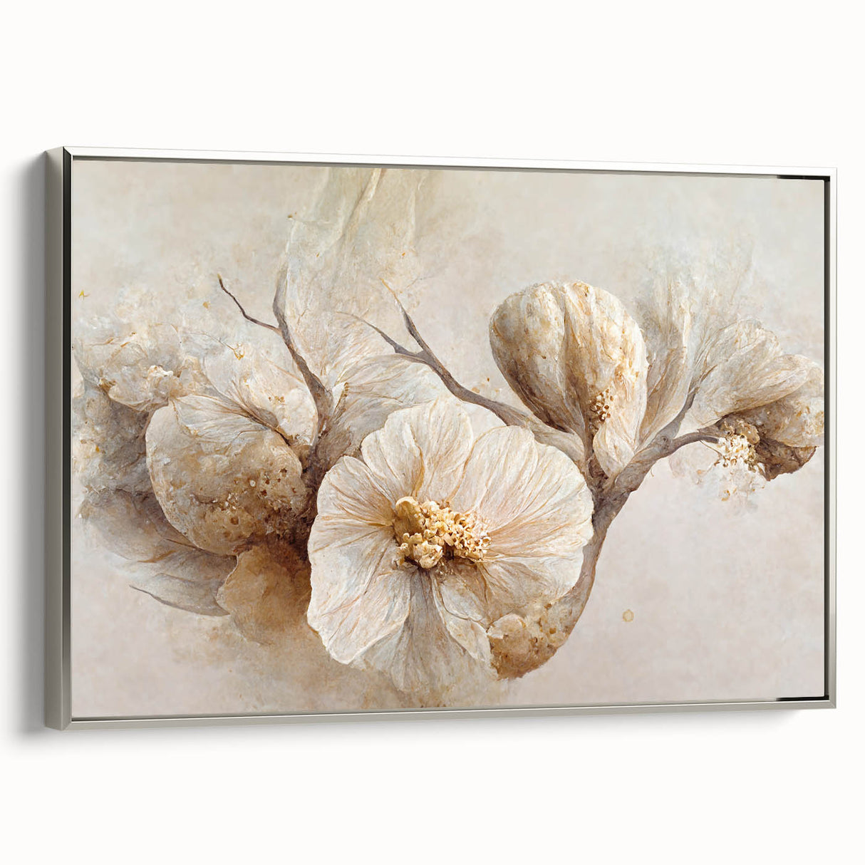 Framed Floral Wall Art – Elegant Canvas for Living Room