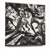Expressionist Art: The Riding School | Bold Franz Marc Black Print