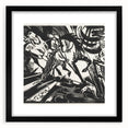 Expressionist Art: The Riding School | Bold Franz Marc Black Print