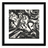 Expressionist Art: The Riding School | Bold Franz Marc Black Print