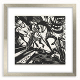 Expressionist Art: The Riding School | Bold Franz Marc Black Print