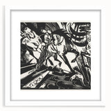 Expressionist Art: The Riding School | Bold Franz Marc Black Print