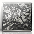Expressionist Art: The Riding School | Bold Franz Marc Black Print