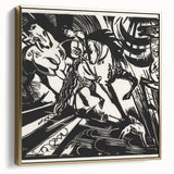 Expressionist Art: The Riding School | Bold Franz Marc Black Print