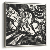 Expressionist Art: The Riding School | Bold Franz Marc Black Print