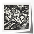 Expressionist Art: The Riding School | Bold Franz Marc Black Print