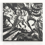 Expressionist Art: The Riding School | Bold Franz Marc Black Print