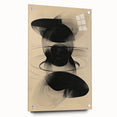 Abstract minimalist wall art displayed in a side view, showcasing vibrant colors and geometric shapes, mounted with pins on a sleek acrylic glass background. This modern decor piece adds a touch of sophistication to any interior space.