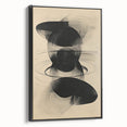 Abstract minimalist wall art featuring a black framed canvas with a sleek side view, ideal for modern decor, showcasing geometric shapes and clean lines.