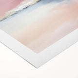 Large Abstract Wall Art – Soft Pink, White & Blue Minimalist Canvas